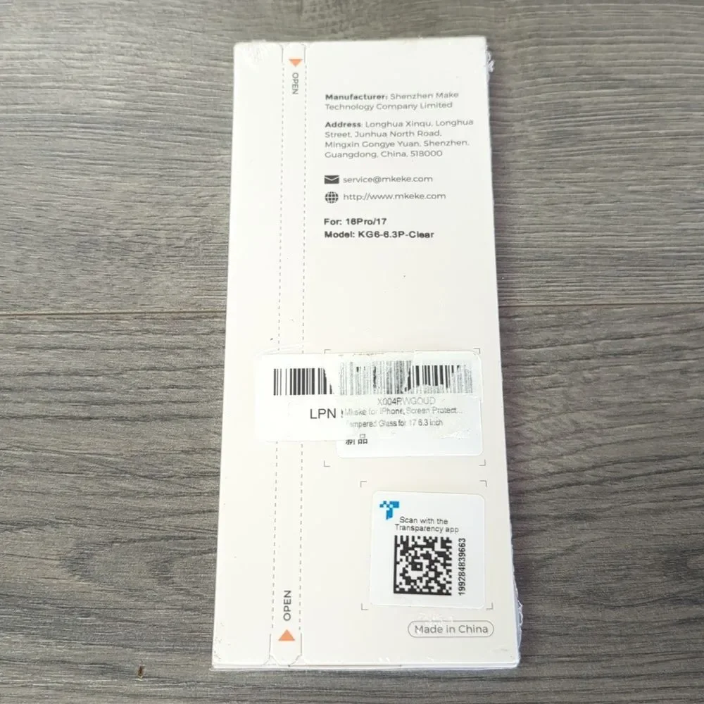 Mkeke iPhone 16 Pro/ 17 Tempered Glass Screen Protector